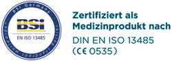 zertifiziert als Medizinprodukt nach DIN EN ISO 13485